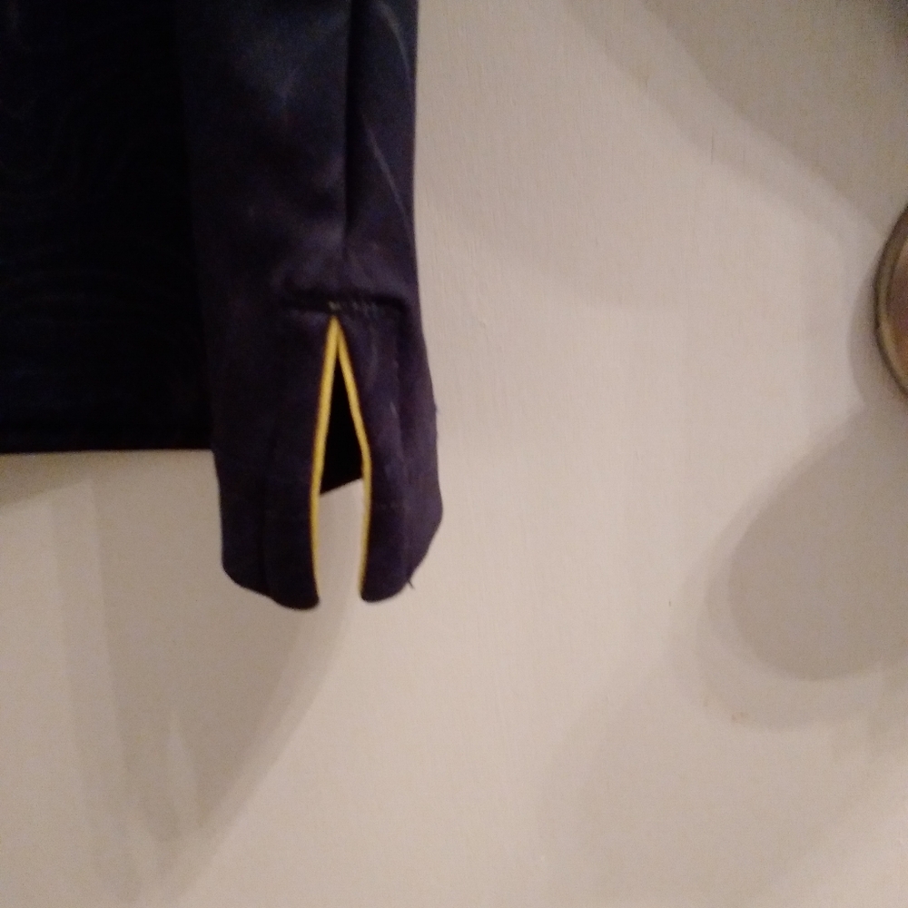 MAelreg performance polo Long sleeve XL Dark blue swirl pattern yellow t… - Picture 5 of 15